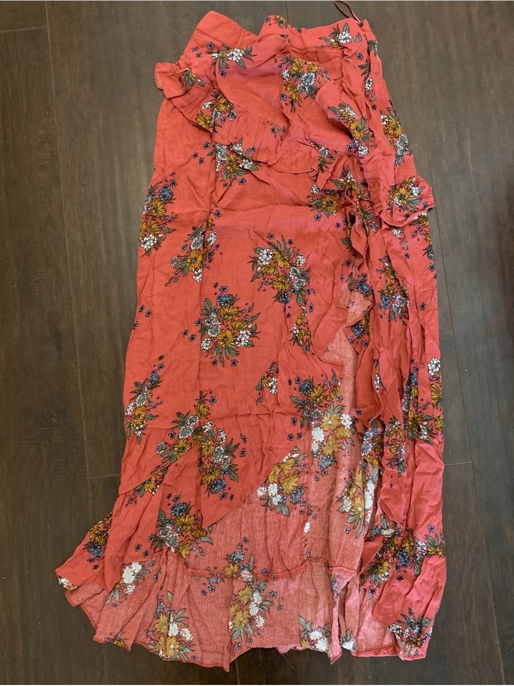 Ina Coral Floral High-Low Skirt